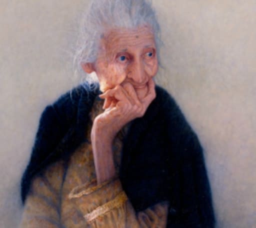 Artwork of an elderly lady